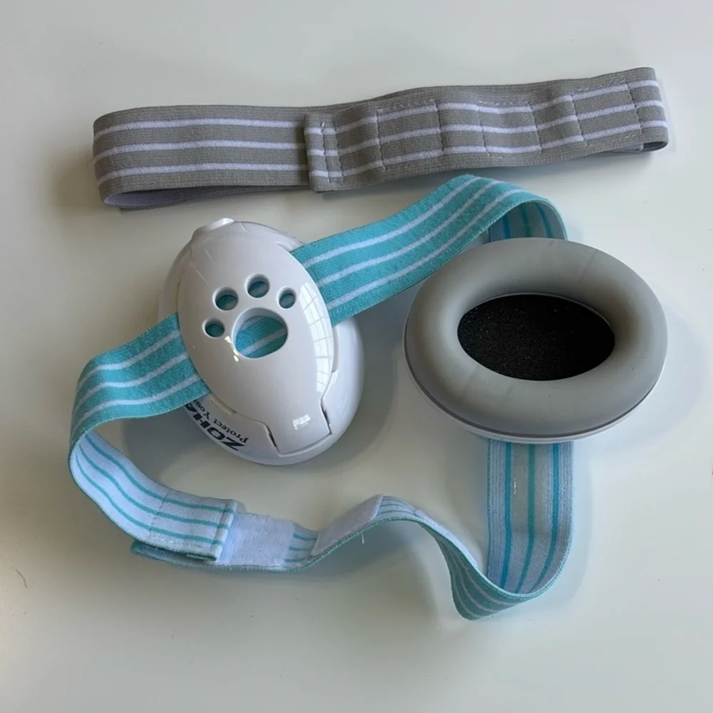 White and Blue Baby Noise Reduction Headphones Earmuffs for Infant Toddler
